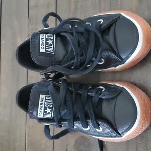 Toddler size 11 black/gum leather converse